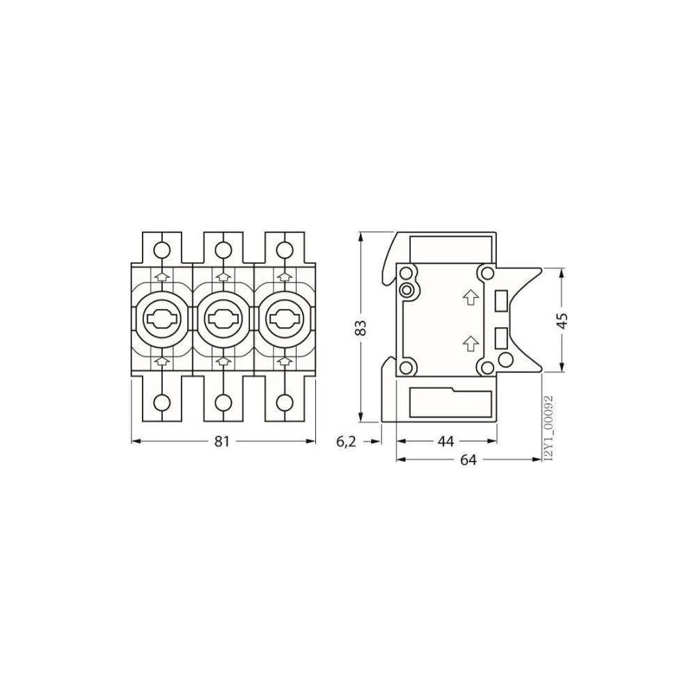 Siemens NEOZED-Sicherungssockel D02 3p 63A 400V berührungsgeschützt DIN-Schiene mit Ab... SIEMENS-5SG5701 4001869319216 (Abb. 2)