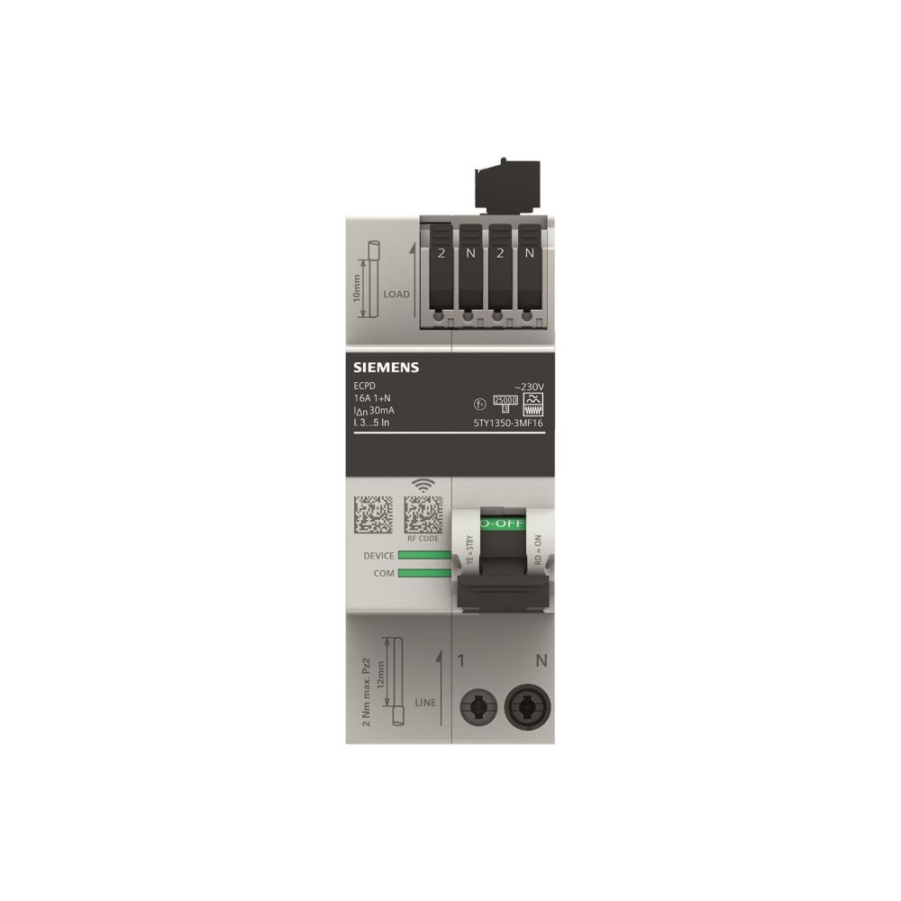 Siemens ECPD Sentron 5TY1350-3MF16 2-polig 16A 30mA Typ F mit Mess- und Kommunika... SIEMENS-5TY13503MF16 4047624417063 (Abb. 4)
