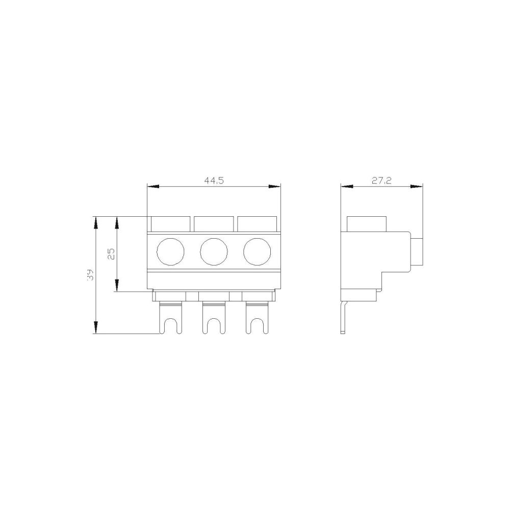 Siemens 3-Phasen-Einspeiseklemme für 3-Phasen-Sammelschienen Anschluss von oben Bau... SIEMENS-3RV29255AB 4011209718890 (Abb. 2)