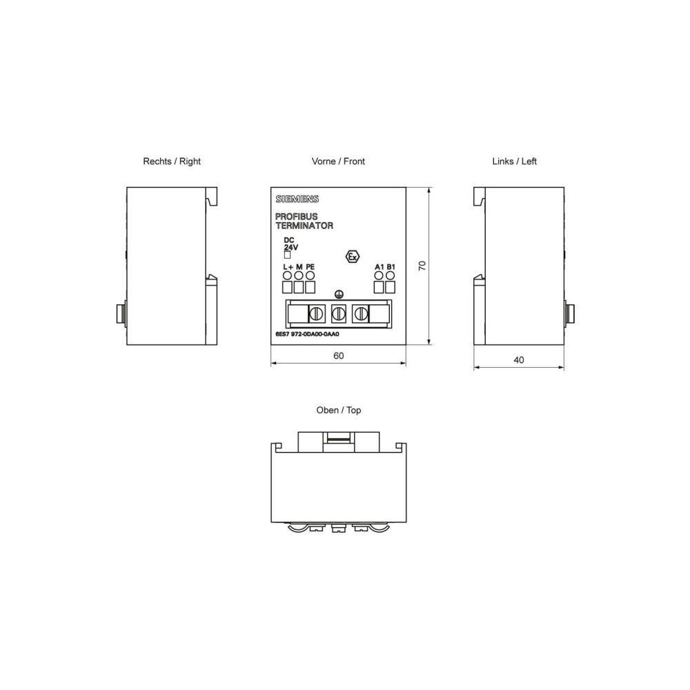 Siemens SIMATIC DP Abschlusswiderstand für RS485 6ES79720DA000AA0... SIEMENS-6ES79720DA000AA0 4025515063001 (Abb. 2)