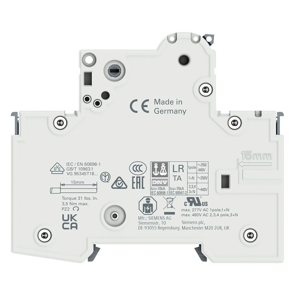 Siemens Leitungsschutzschalter 5SY4 1-polig C16A 10kA IP20 5SY4116-7... SIEMENS-5SY41167 4001869181394 (Abb. 15)