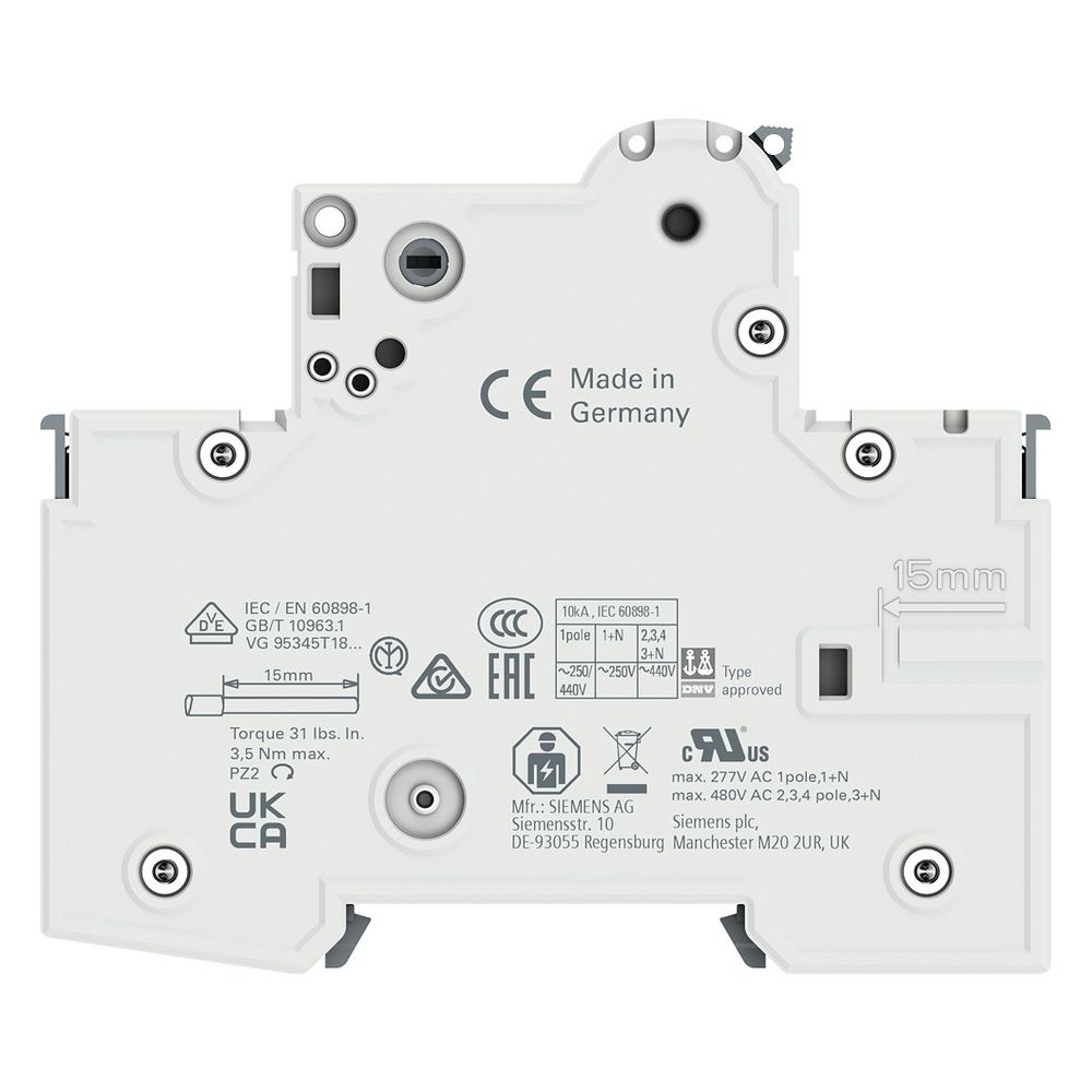 Siemens Leitungsschutzschalter 5SY4 1-polig B 16A 10 kA 230/400 V 5SY4116-6... SIEMENS-5SY41166 4001869181219 (Abb. 15)
