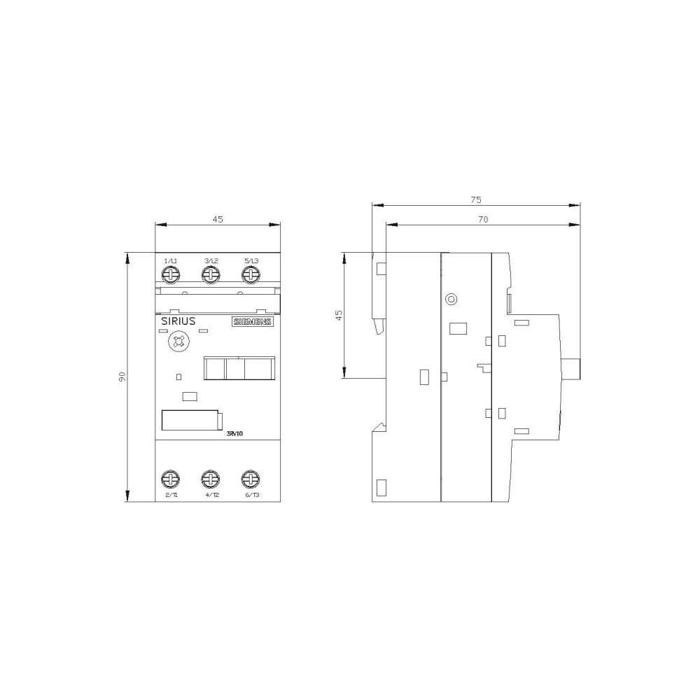 Siemens Motorschutzschalter 3RV10111JA10 7-10A 4kW IP20 90x45x75mm... SIEMENS-3RV10111JA10 4011209263697 (Abb. 2)