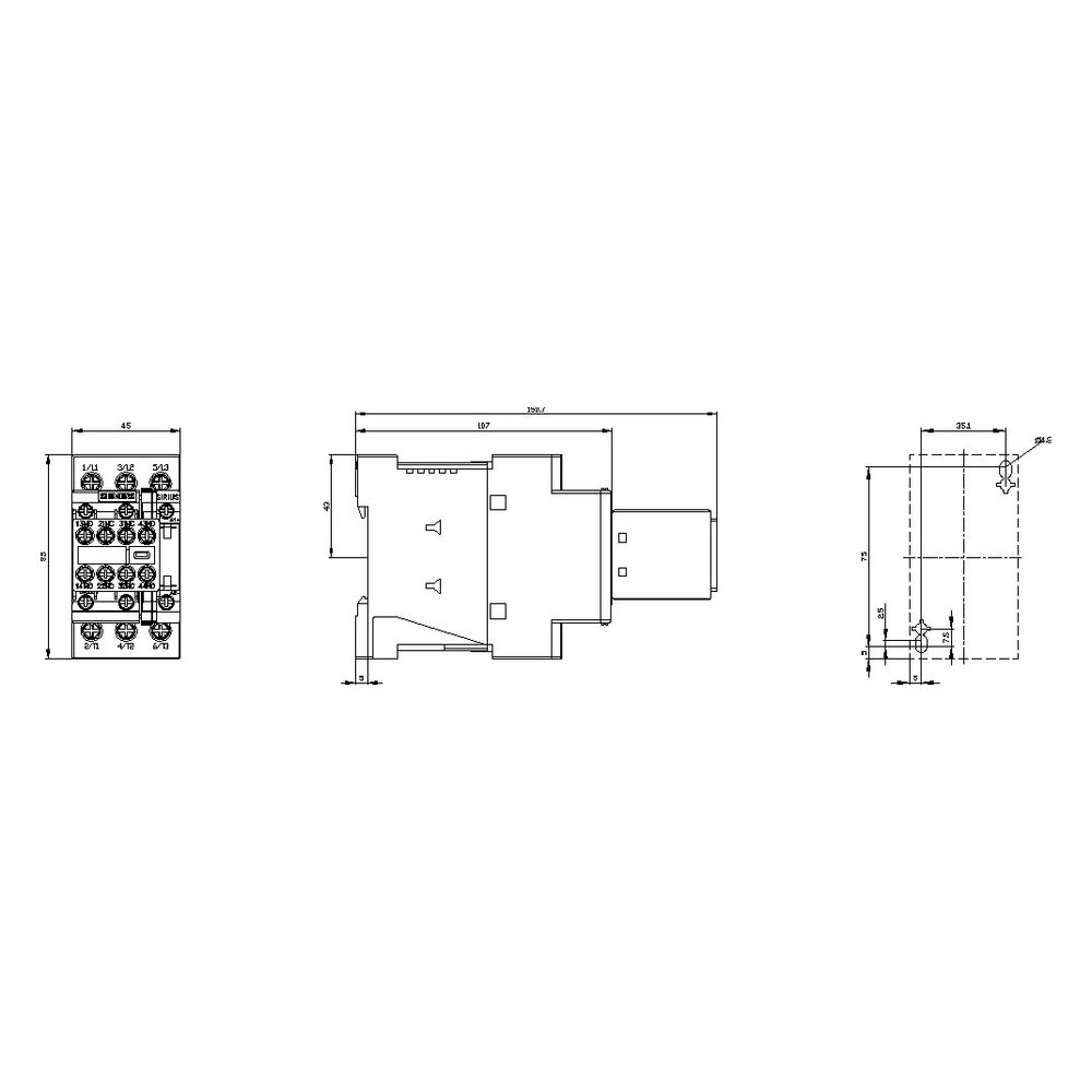 Siemens Leistungsschütz SIRIUS 3RT2026-1BB44-3MA0 11kW 25A 24V DC 3-polig 2S+... SIEMENS-3RT20261BB443MA0 4011209837508 (Abb. 3)