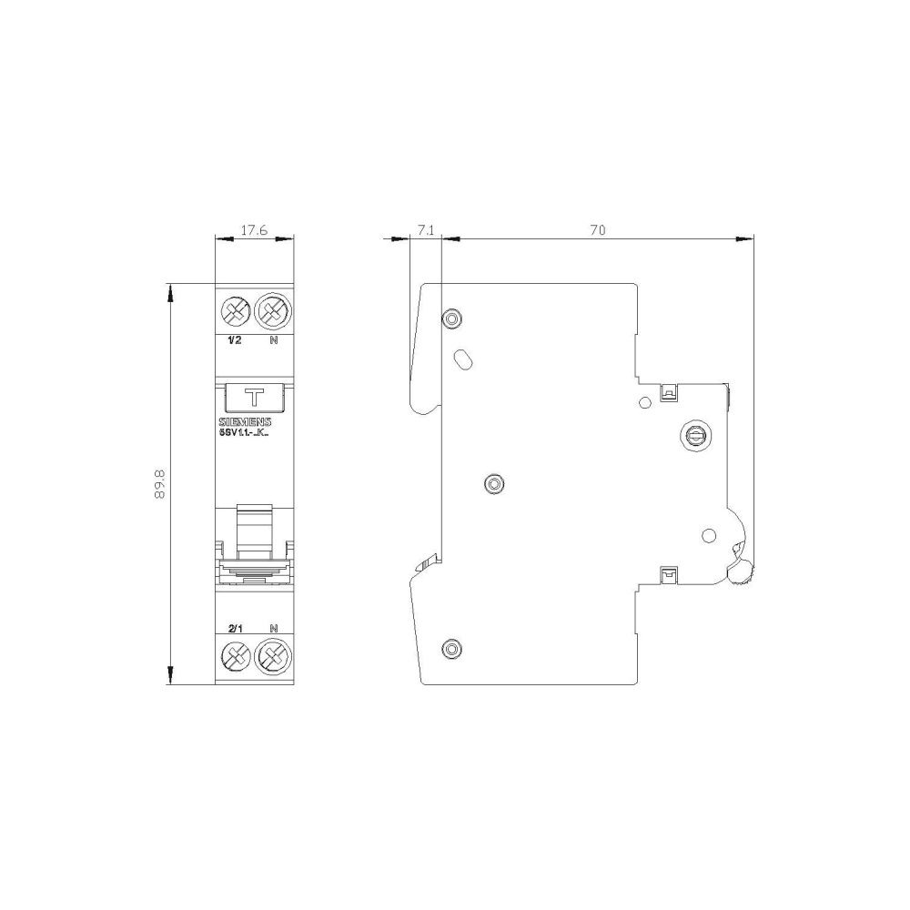 Siemens FI/LS-Schalter 5SV1316-3KK16 1P+N 1TE 6kA Typ F 30mA B16... SIEMENS-5SV13163KK16 4001869558158 (Abb. 4)