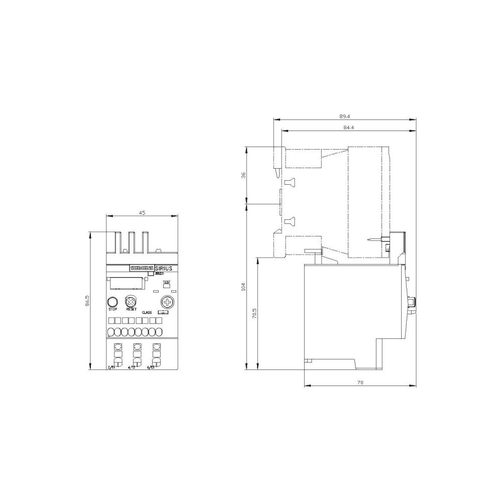 Siemens Überlastrelais 1,4-2 A Class 10 Federzuganschluss Direktanbau 3RU2116-1BC0... SIEMENS-3RU21161BC0 4011209782037 (Abb. 3)