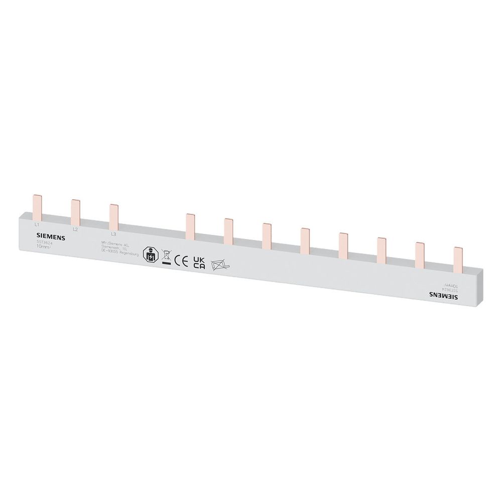Siemens Stiftsammelschiene 10mm2 3-phasig/N+8xPhase 210mm 12TE 5ST3624... SIEMENS-5ST3624 4001869318400 (Abb. 3)