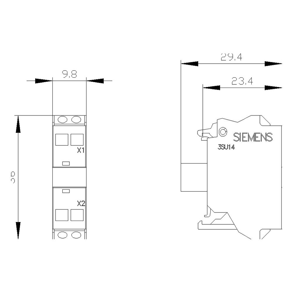 Siemens LED-Modul 24V AC/DC rot mit Federzuganschluss 3SU14011BB203AA0... SIEMENS-3SU14011BB203AA0 4011209943001 (Abb. 6)