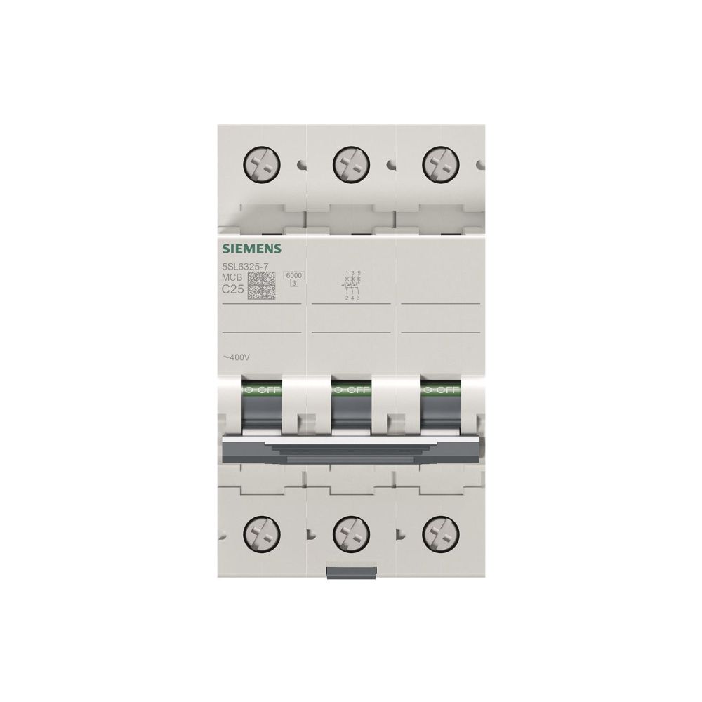 Siemens Leitungsschutzschalter 5SL6325-7 3-polig C 25A 6kA 400V... SIEMENS-5SL63257 4001869388786 (Abb. 3)