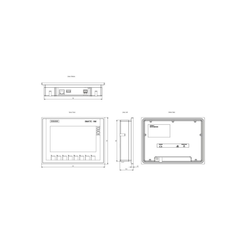 Siemens SIMATIC HMI KTP700 Basic Panel 7" TFT Touch PROFINET 800x480 6AV2123-... SIEMENS-6AV21232GB030AX0 4034106029210 (Abb. 2)