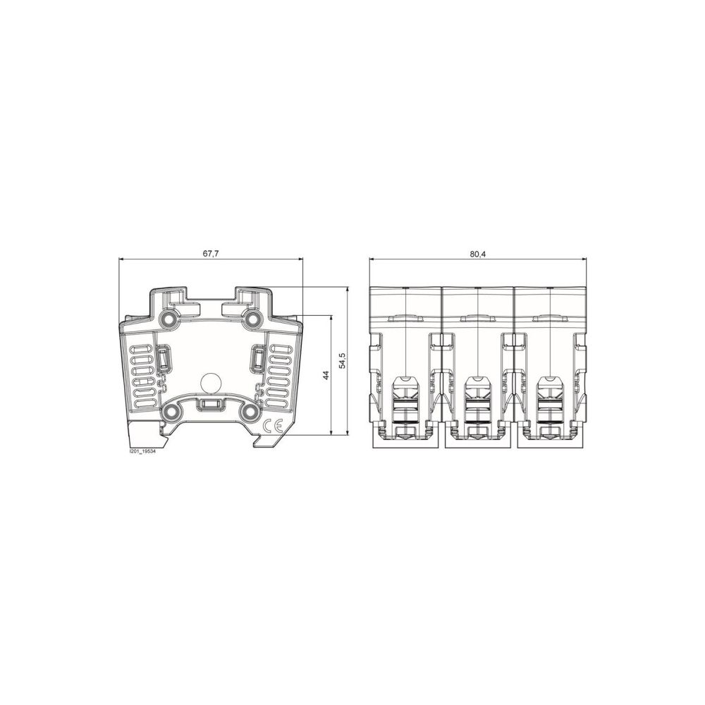 Siemens Neozed Sicherungssockel D02 3-polig 63A 400V Kunststoff DIN-Schiene mit Abdeck... SIEMENS-5SG5702 4001869503066 (Abb. 2)