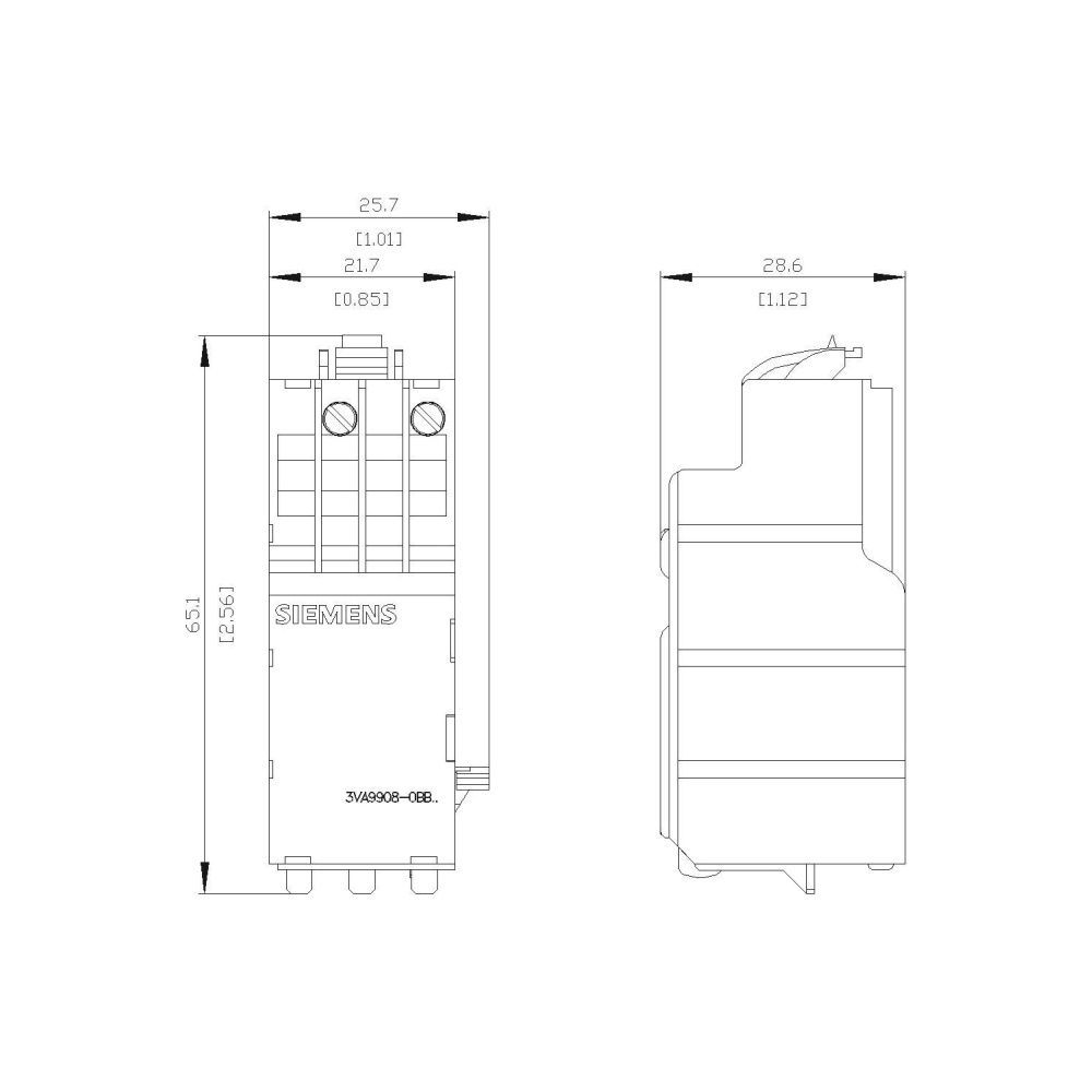 Siemens Unterspannungsauslöser 24V DC 3VA9908-0BB11... SIEMENS-3VA99080BB11 4042949001324 (Abb. 2)