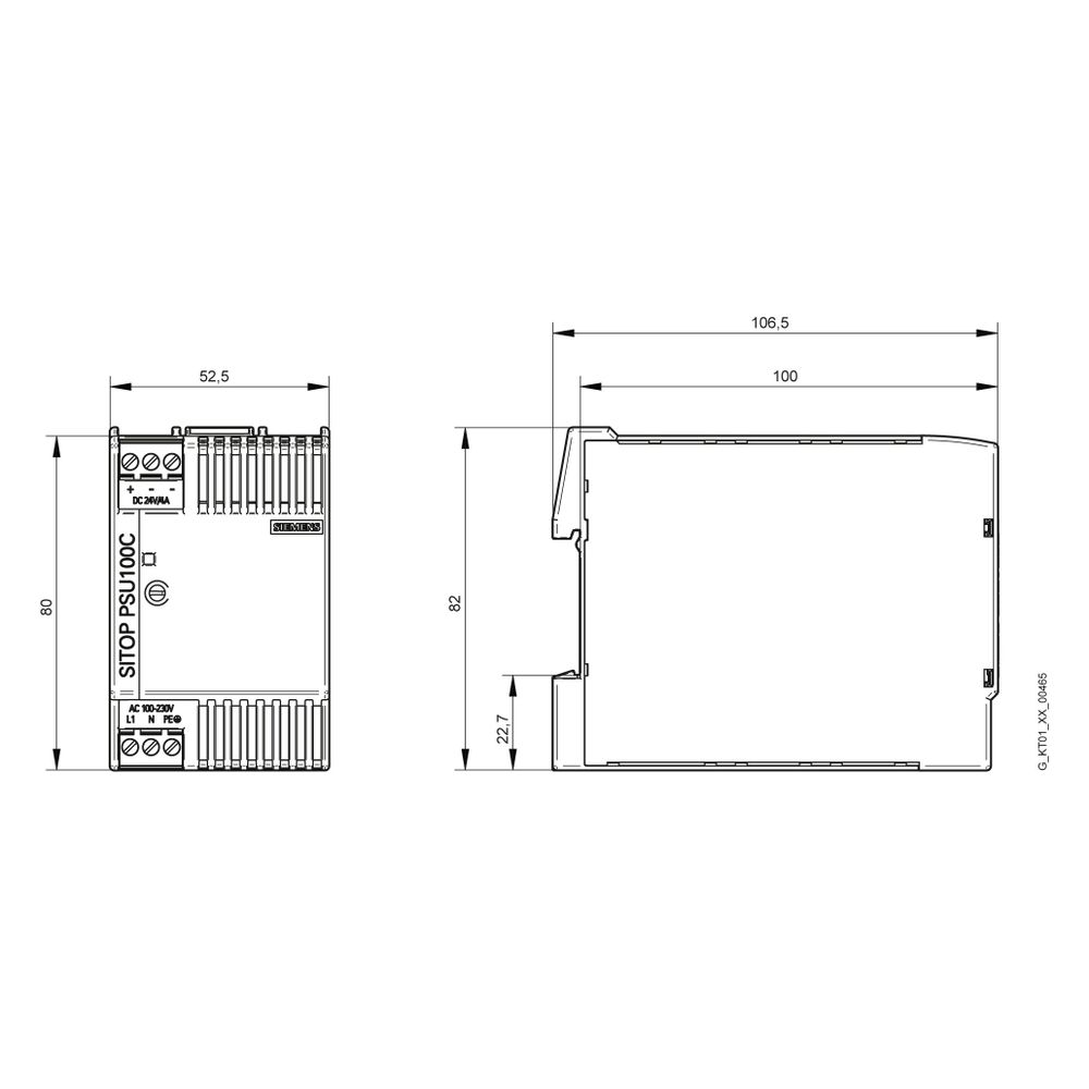 Siemens SITOP compact PSU100C Stromversorgung 24V 4A 96W IP20 52,5x80x100mm 6EP13... SIEMENS-6EP13325BA10 4025515152620 (Abb. 9)