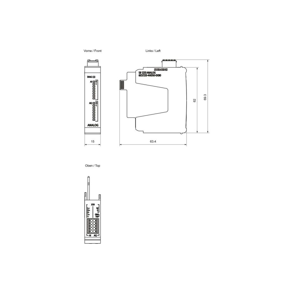 Siemens SIMATIC SB 1233 Signalboard 2x Analogeingang 13 Bit 2x Analogausgang ... SIEMENS-6ES72334HD500XB0 4034106035938 (Abb. 3)