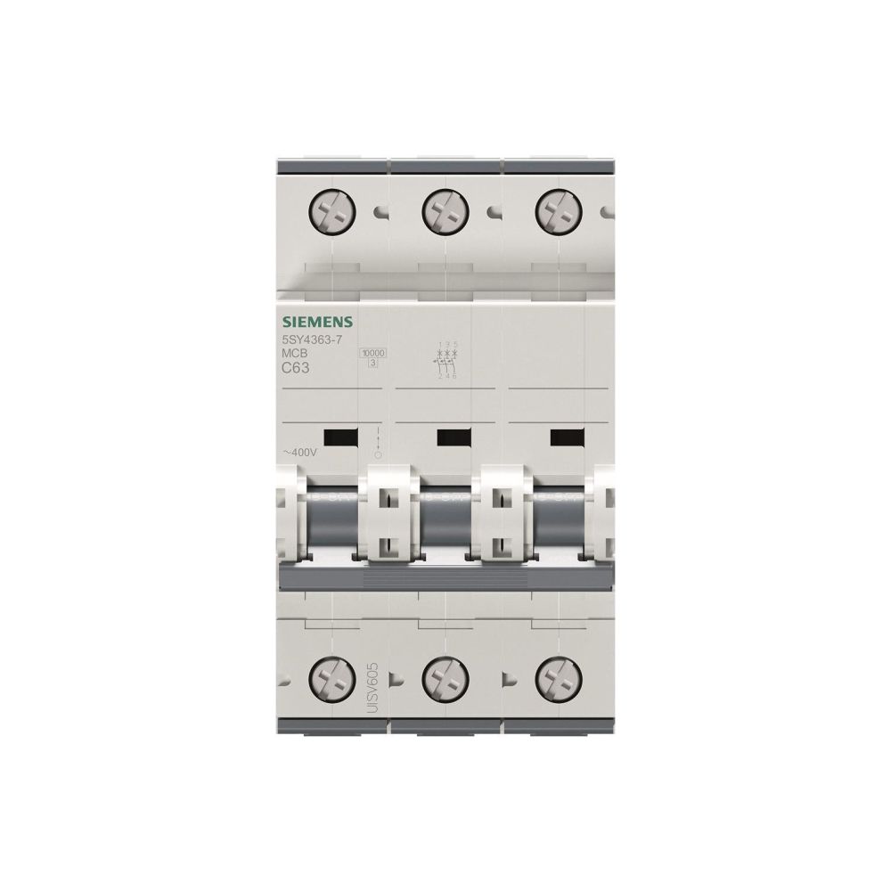 Siemens Leitungsschutzschalter 5SY43637 3-polig C 63A 10kA 400V Einbautiefe 70mm... SIEMENS-5SY43637 4001869182018 (Abb. 3)