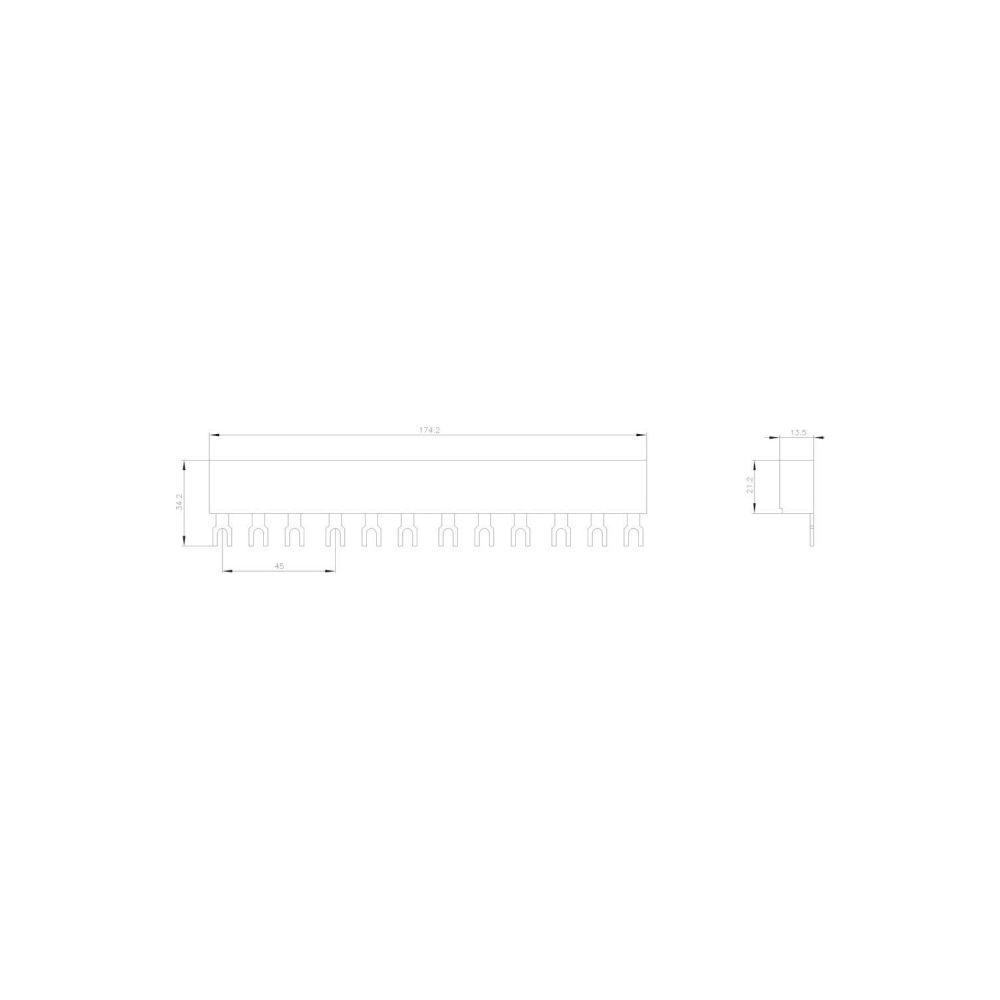 Siemens 3-Phasen-Sammelschiene 3RV19151CB Teilungsabstand 45mm für 4 Schalter... SIEMENS-3RV19151CB 4011209504639 (Abb. 2)