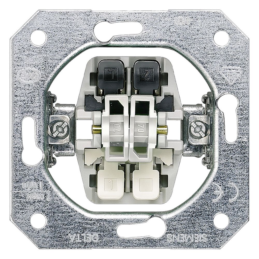 Siemens DELTA Taster-Geräteeinsatz UP Doppeltaster 2 Schließer 10 A 250 V 70x70x32mm 5... SIEMENS-5TD2111 4001869040301 (Abb. 4)