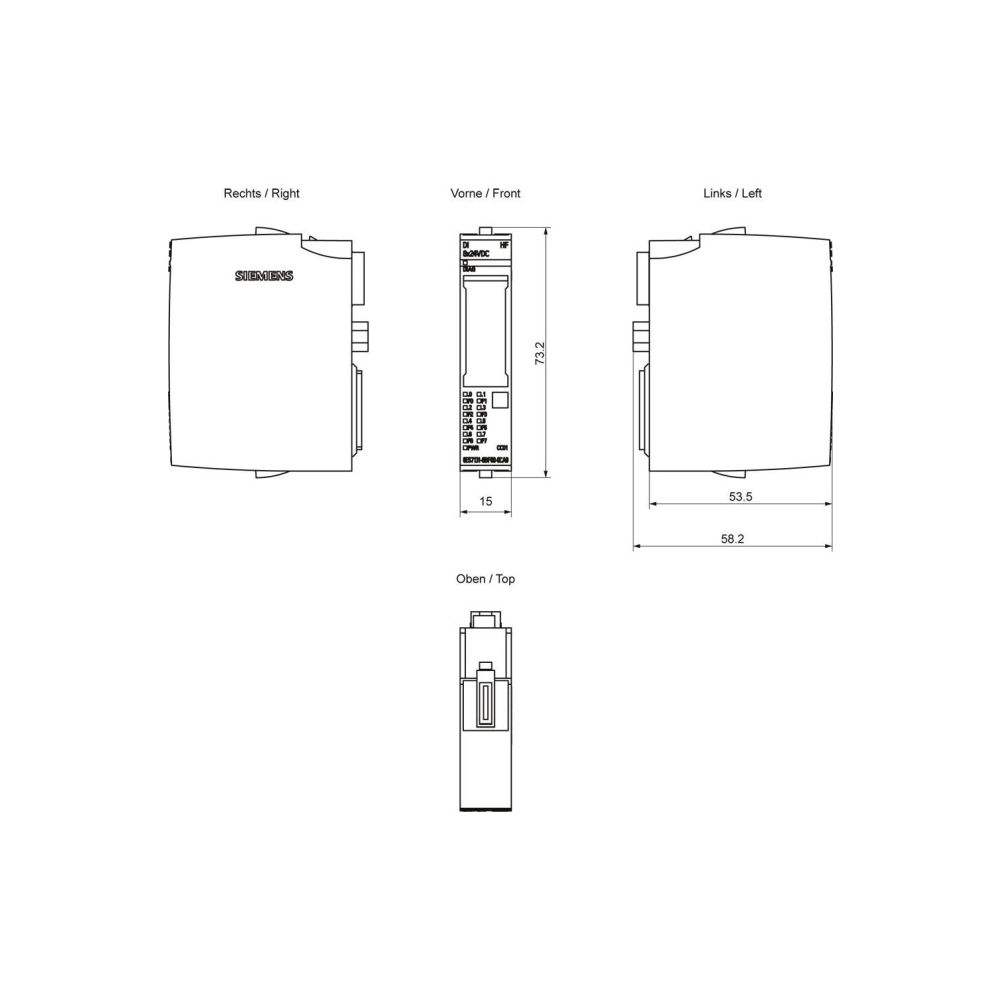 Siemens Simatic ET 200SP Digitales Eingangsmodul DI 8x 24VDC 6ES71316BF000CA0... SIEMENS-6ES71316BF000CA0 4025515082019 (Abb. 2)