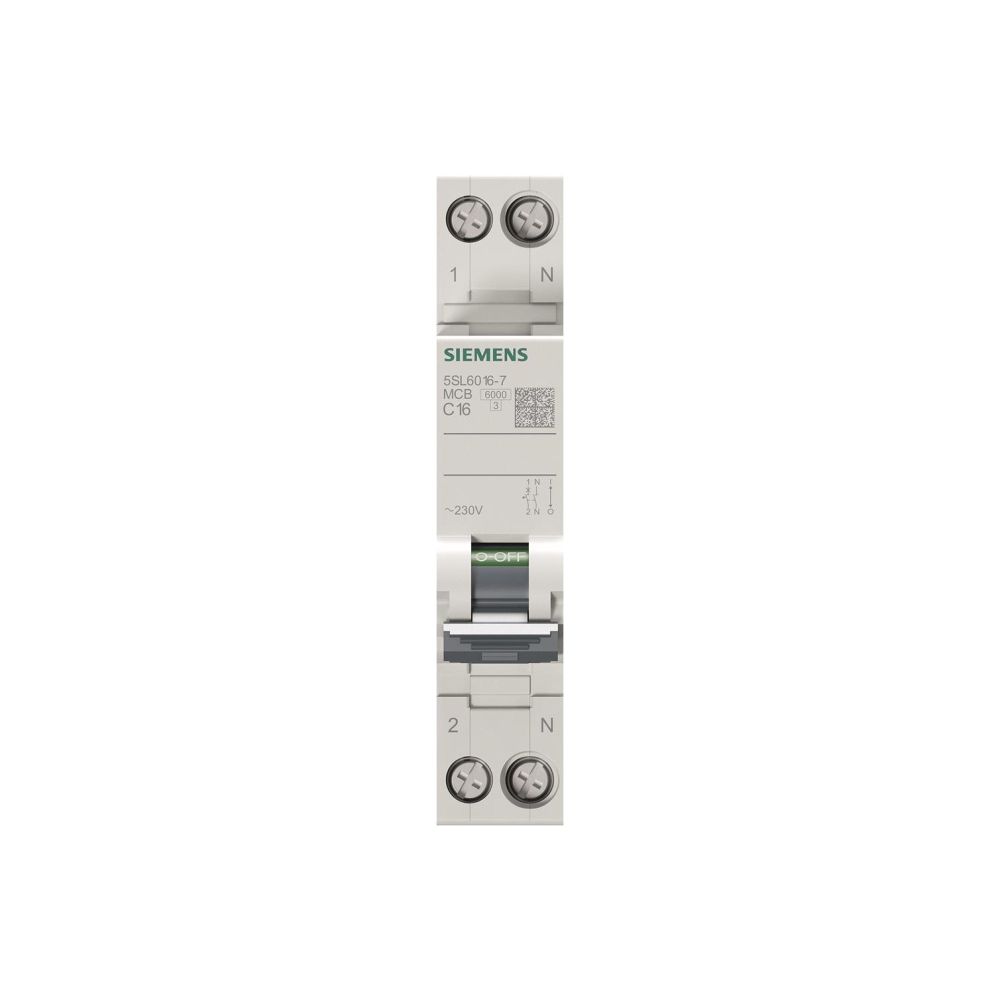 Siemens Leitungsschutzschalter 5SL6016-7 1+N-polig 16A C 6kA 1TE 230V... SIEMENS-5SL60167 4001869533940 (Abb. 2)