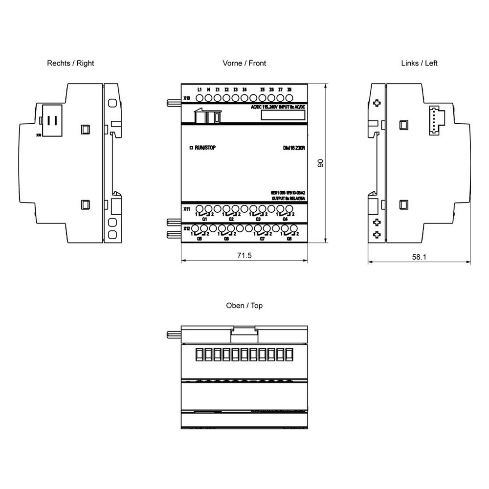 Siemens LOGO! DM16 230R Erweiterungsmodul 8DE/8DA Relais 90x71,5x58mm 6ED1055... SIEMENS-6ED10551FB100BA2 4034106029463 (Abb. 5)