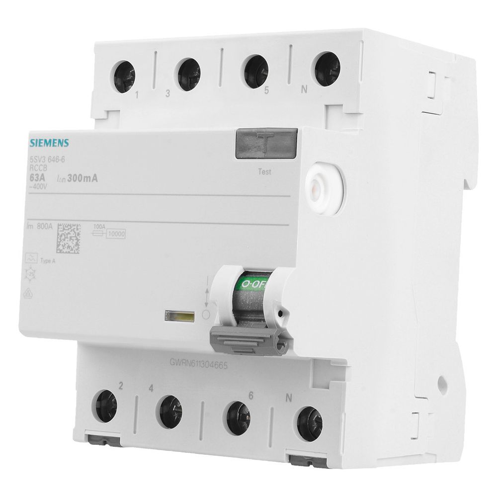 Siemens FI-Schutzschalter 5SV3 63A 300mA Typ A 4-polig 4TE 400V mit Verriegelungsvor... SIEMENS-5SV36466 4001869427867 (Abb. 12)