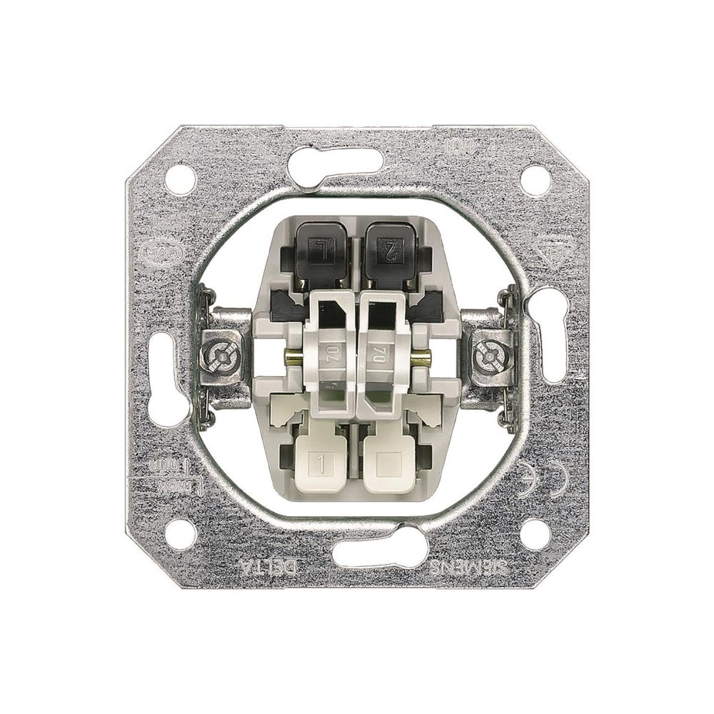 Siemens DELTA Taster-Geräteeinsatz UP Doppeltaster 2 Schließer 10 A 250 V 70x70x32mm 5... SIEMENS-5TD2111 4001869040301 (Abb. 2)