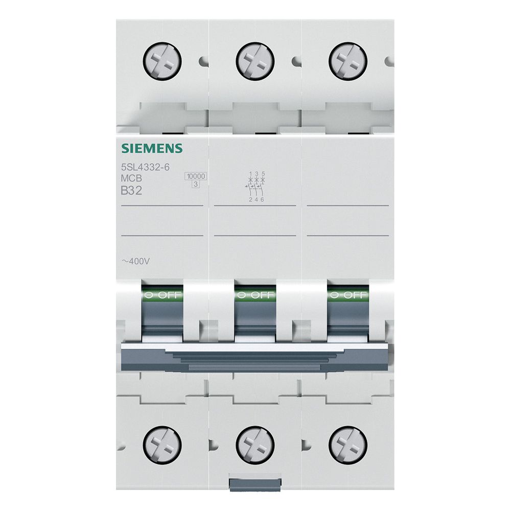 Siemens Leitungsschutzschalter 5SL4 3-polig B32A 10kA 3TE 5SL4332-6... SIEMENS-5SL4332-6 4001869439570 (Abb. 4)