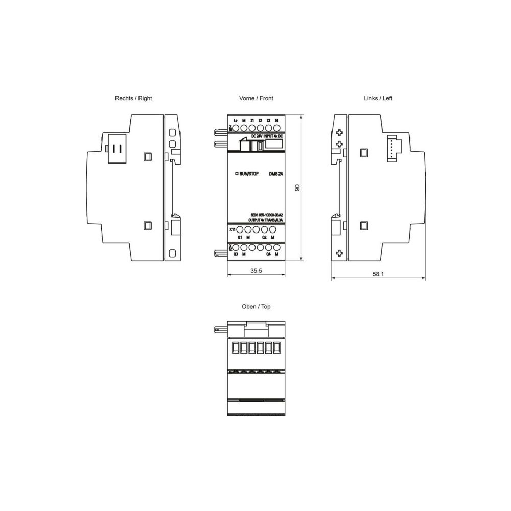 Siemens LOGO! DM8 24 Erweiterungsmodul 4 Digitaleingänge 4 Digitalausgänge Tr... SIEMENS-6ED10551CB000BA2 4034106029432 (Abb. 2)