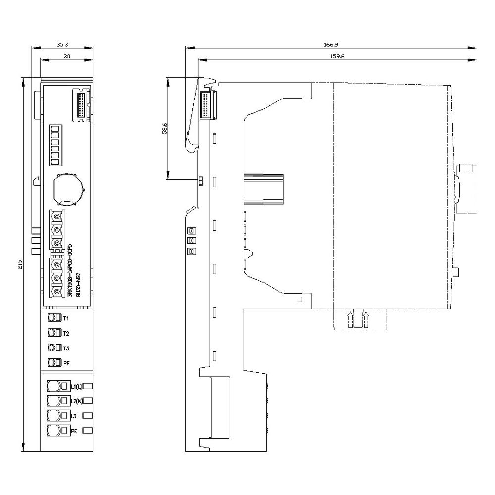 Siemens Base-Unit BU30-MS2 für ET 200SP Motorstarter 32A IP20 215x30x75mm 3RK... SIEMENS-3RK19080AP000CP0 4047621021331 (Abb. 3)