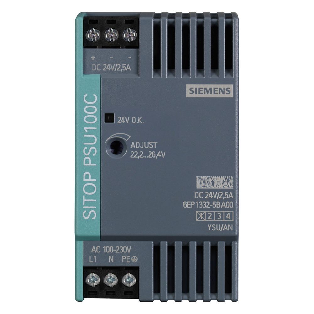 Siemens SITOP PSU100C Stromversorgung 24V 2,5A 60W geregelt Tragschienenmontage I... SIEMENS-6EP13325BA00 4025515152613 (Abb. 6)