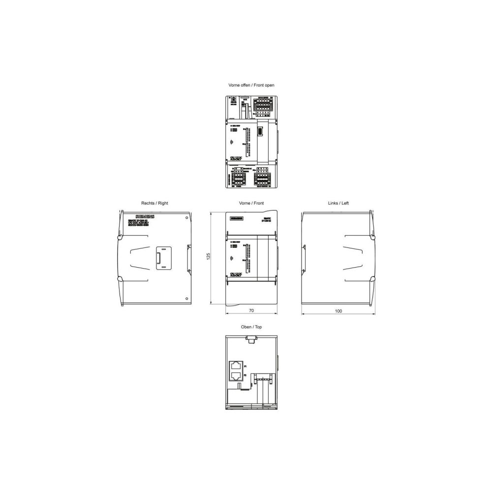 Siemens SIMATIC S7-1200 CPU 1212C AC/DC/Relais kompakt 8 digitale Eingänge 6 ... SIEMENS-6ES72121BG500XB0 4047623412830 (Abb. 3)
