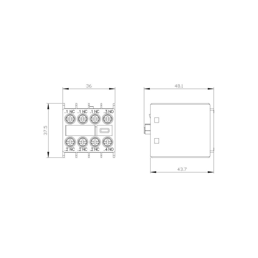 Siemens Hilfsschalterblock 1 Schließer 3 Öffner Baugröße S00-S3 Schraubanschluss ... SIEMENS-3RH29111HA13 4011209829343 (Abb. 3)