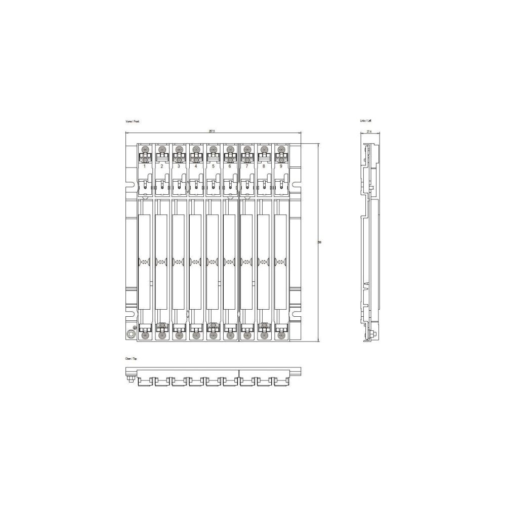 Siemens Erweiterungsbaugruppenträger ER2, 9 Steckplätze, 290x257,5x27,5mm, 6E... SIEMENS-6ES74031JA010AA0 4025515128335 (Abb. 2)