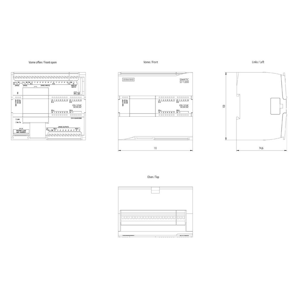 Siemens SIMATIC S7-1200 CPU 1214C Kompakt-CPU DC/DC/DC 150kB 14DI/10DO/2AI 10... SIEMENS-6ES72141AG400XB0 4047623402787 (Abb. 5)
