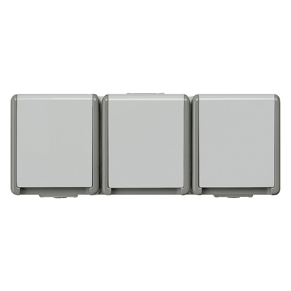 Siemens DELTA Schutzkontakt-Steckdose 3-fach mit Klappdeckel Aufputz IP44 250V 16A Gra... SIEMENS-5UB4731 4001869052083 (Abb. 3)