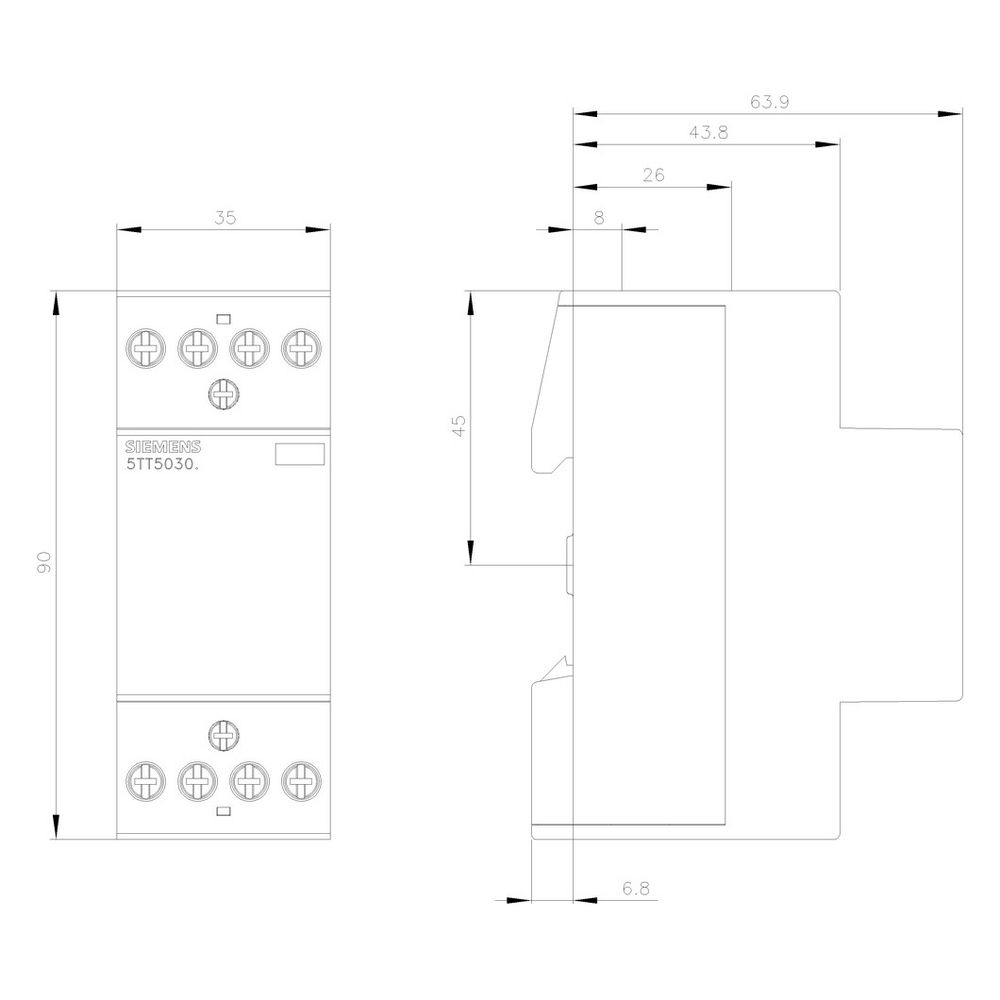 Siemens INSTA Schütz 5TT5830-1 4 Schließer 25A 440V 115V AC 2 TE IP20... SIEMENS-5TT58301 4001869343976 (Abb. 2)