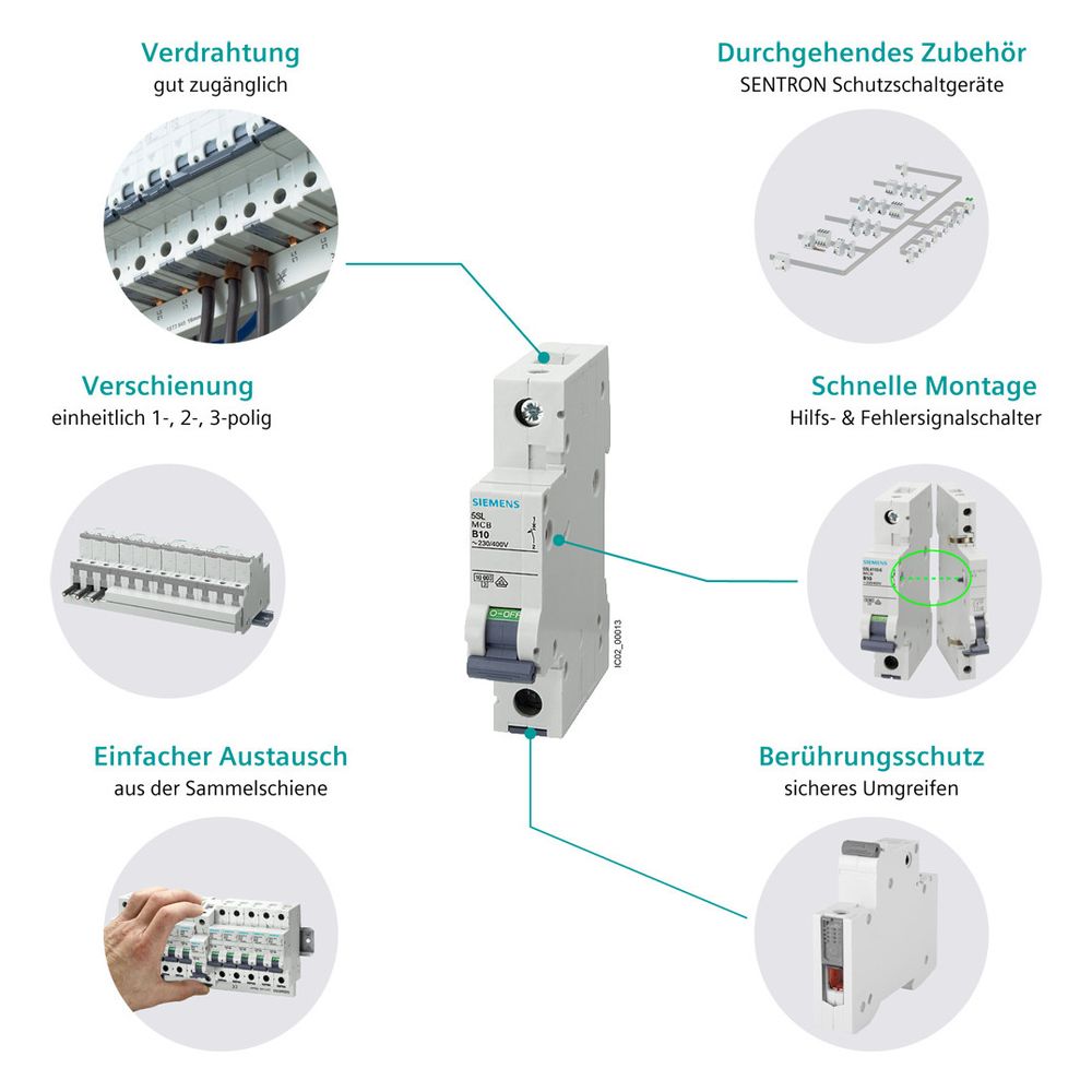 Siemens Leitungsschutzschalter 5SL6206-6 SENTRON 2-polig B 6A 400V 6kA... SIEMENS-5SL62066 4001869388557 (Abb. 7)