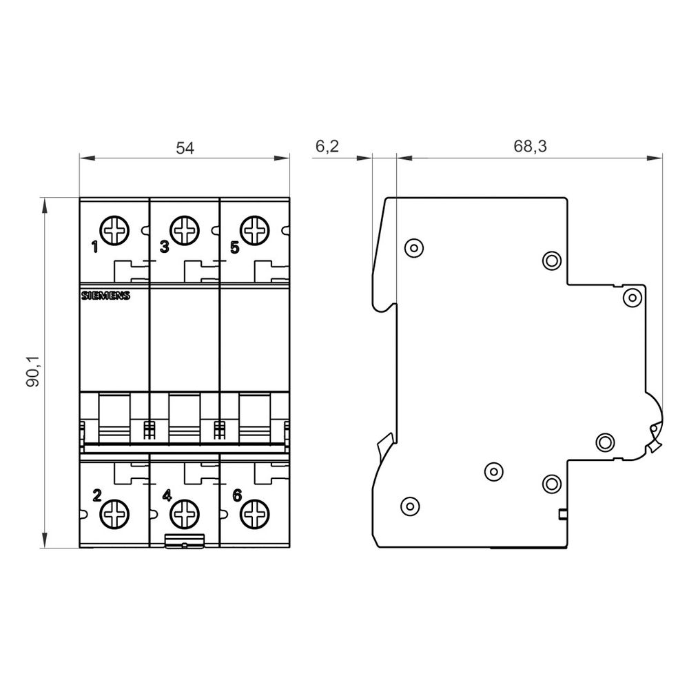 Siemens Sicherungsautomat 5SL6310-7 3-polig C 10A 400V 6kA... SIEMENS-5SL63107 4001869388748 (Abb. 4)
