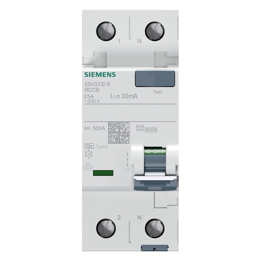 Siemens FI-Schutzschalter 5SV3 25A 30mA Typ A 2-polig 230V 2TE 5SV3312-6... SIEMENS-5SV33126 4001869429632 (Abb. 11)