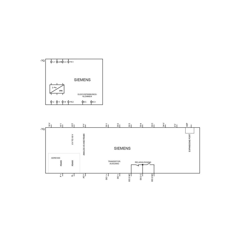 Siemens SINAMICS V20 Frequenzumrichter 0,37kW 3AC 380-480V 1,3A 150x90x145,5m... SIEMENS-6SL32105BE137UV0 6940408102699 (Abb. 3)