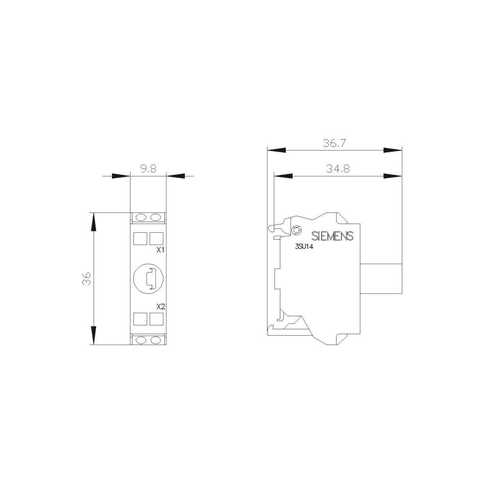 Siemens LED-Modul weiß AC/DC 24V mit Federzuganschluss 3SU1401-2BB60-3AA0... SIEMENS-3SU14012BB603AA0 4011209943025 (Abb. 2)