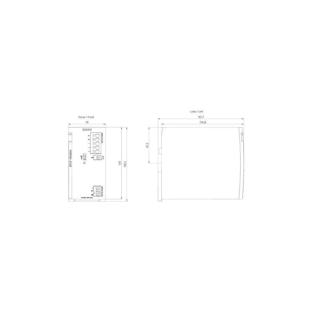 Siemens SITOP PSU6200 Netzgerät 24V 20A 480W 70x135x155mm IP20 6EP3336-7SB00-... SIEMENS-6EP33367SB003AX0 4025515155218 (Abb. 4)