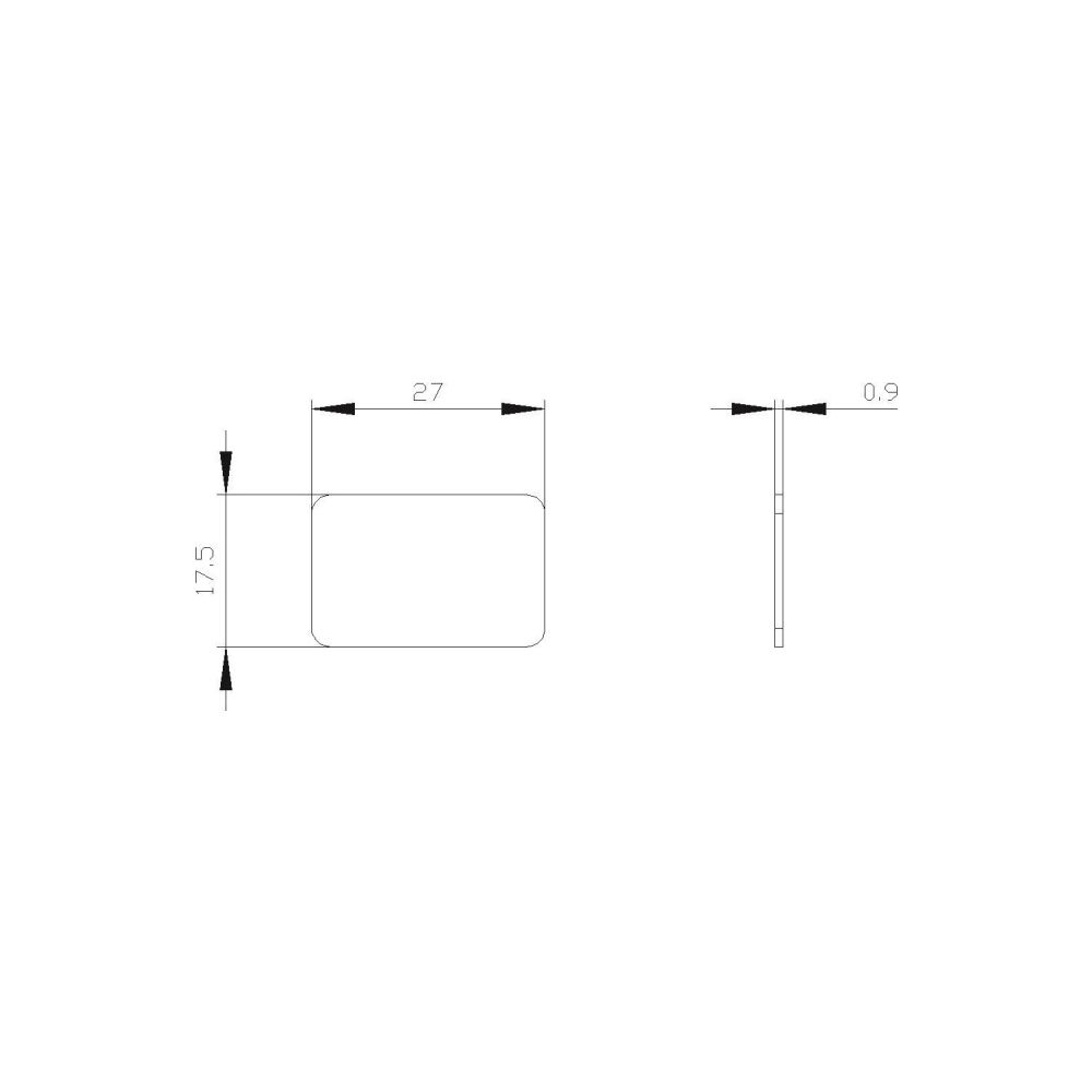 Siemens Bezeichnungsschild rechteckig 17,5x27mm Silber ohne Aufschrift 3SU190... SIEMENS-3SU19000AD810AA0 4011209971325 (Abb. 2)