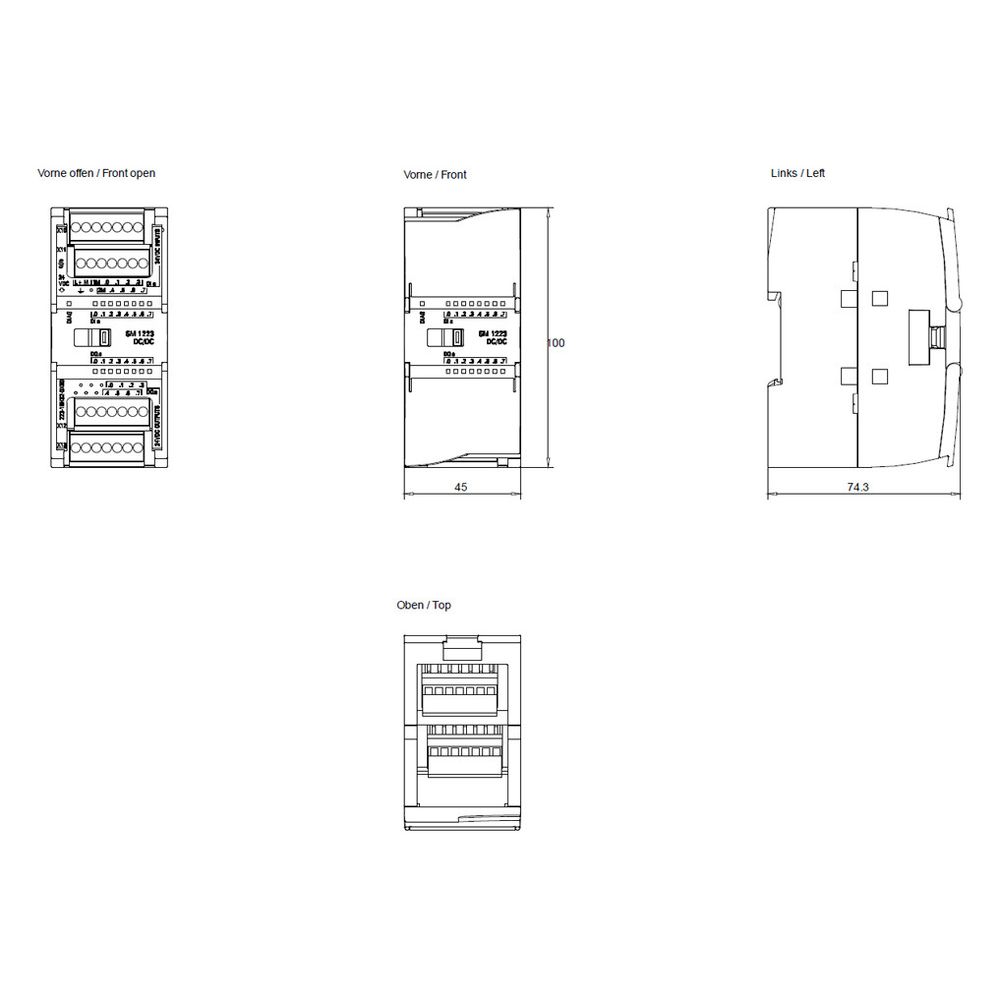 Siemens SIMATIC S7-1200 Digitale E/A SM 1223 8DI/8DO Transistor Schraubanschl... SIEMENS-6ES72231BH320XB0 6940408101982 (Abb. 5)