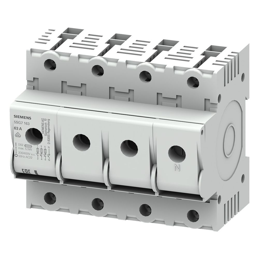 Siemens MINIZED Lasttrennschalter 5SG7163 4-polig 63A 400V D02 für NEOZED Sicherungsei... SIEMENS-5SG7163 4001869319278 (Abb. 3)