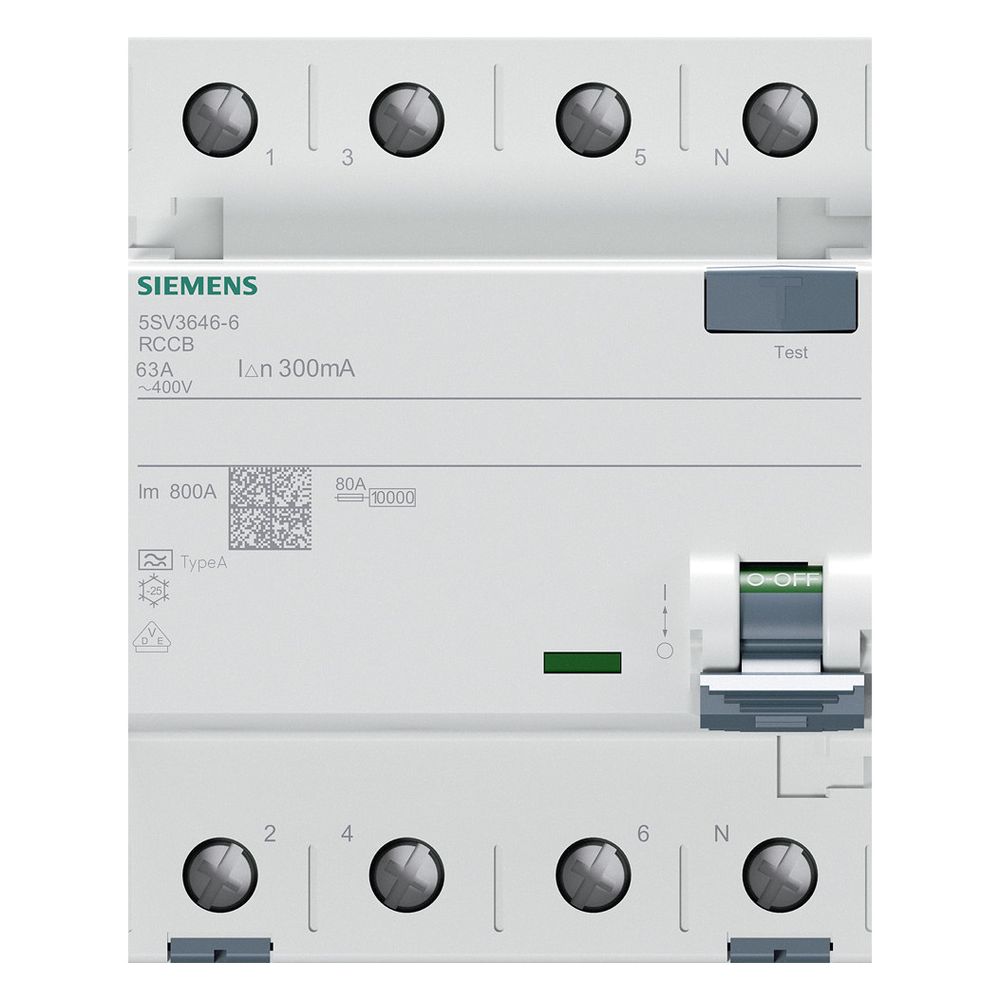 Siemens FI-Schutzschalter 5SV3 63A 300mA Typ A 4-polig 4TE 400V mit Verriegelungsvor... SIEMENS-5SV36466 4001869427867 (Abb. 11)