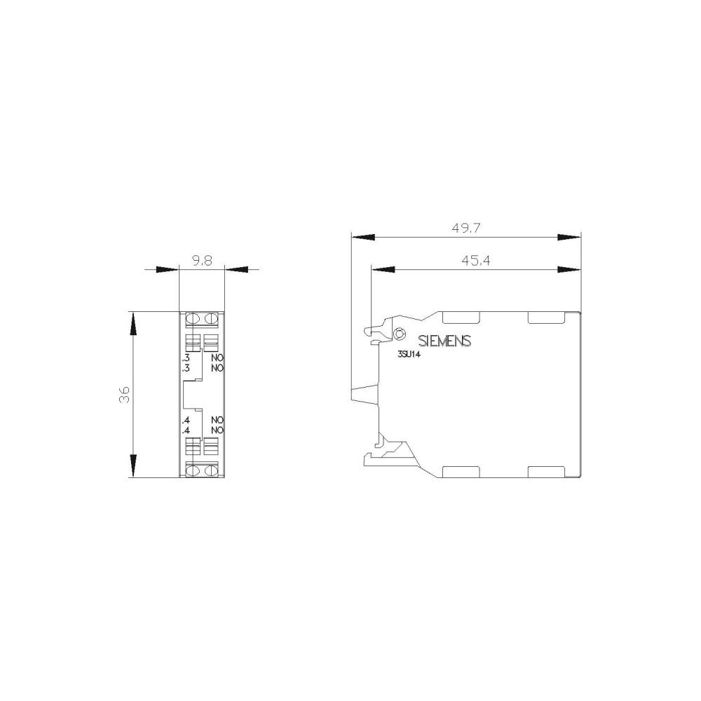 Siemens Kontaktmodul 3SU1400-1AA10-3DA0 mit 2 Schließern Frontbefestigung Fed... SIEMENS-3SU14001AA103DA0 4011209951006 (Abb. 2)