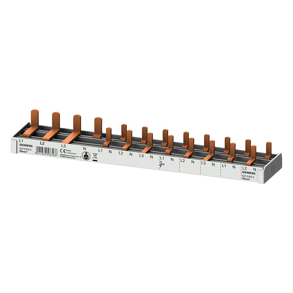 Siemens Stiftsammelschiene 10mm2 4-phasig 12TE 216mm für 1x FI 4-pol. und 8x AFDD-LS ... SIEMENS-5ST37830 4001869566566 (Abb. 4)