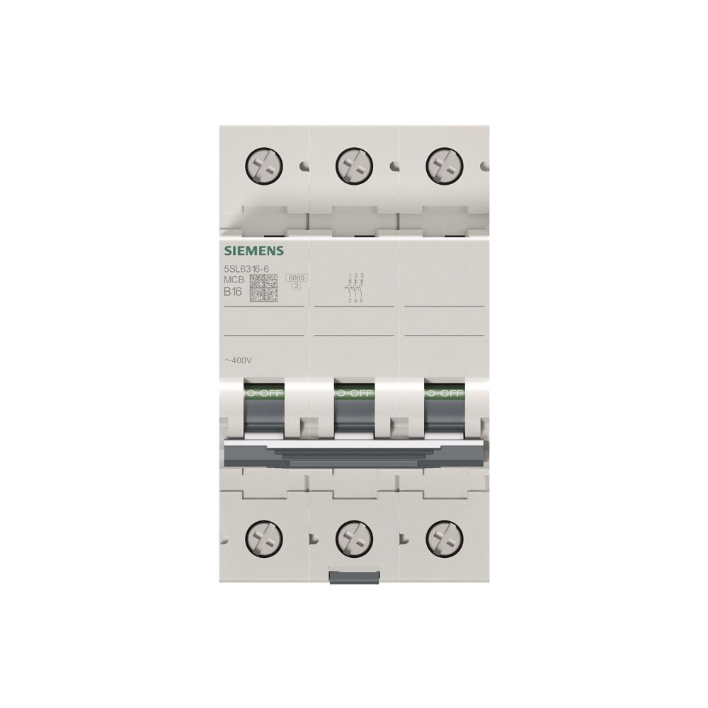 Siemens Leitungsschutzschalter 5SL6316-6 3-polig B 16A 6kA 400V... SIEMENS-5SL63166 4001869388861 (Abb. 3)