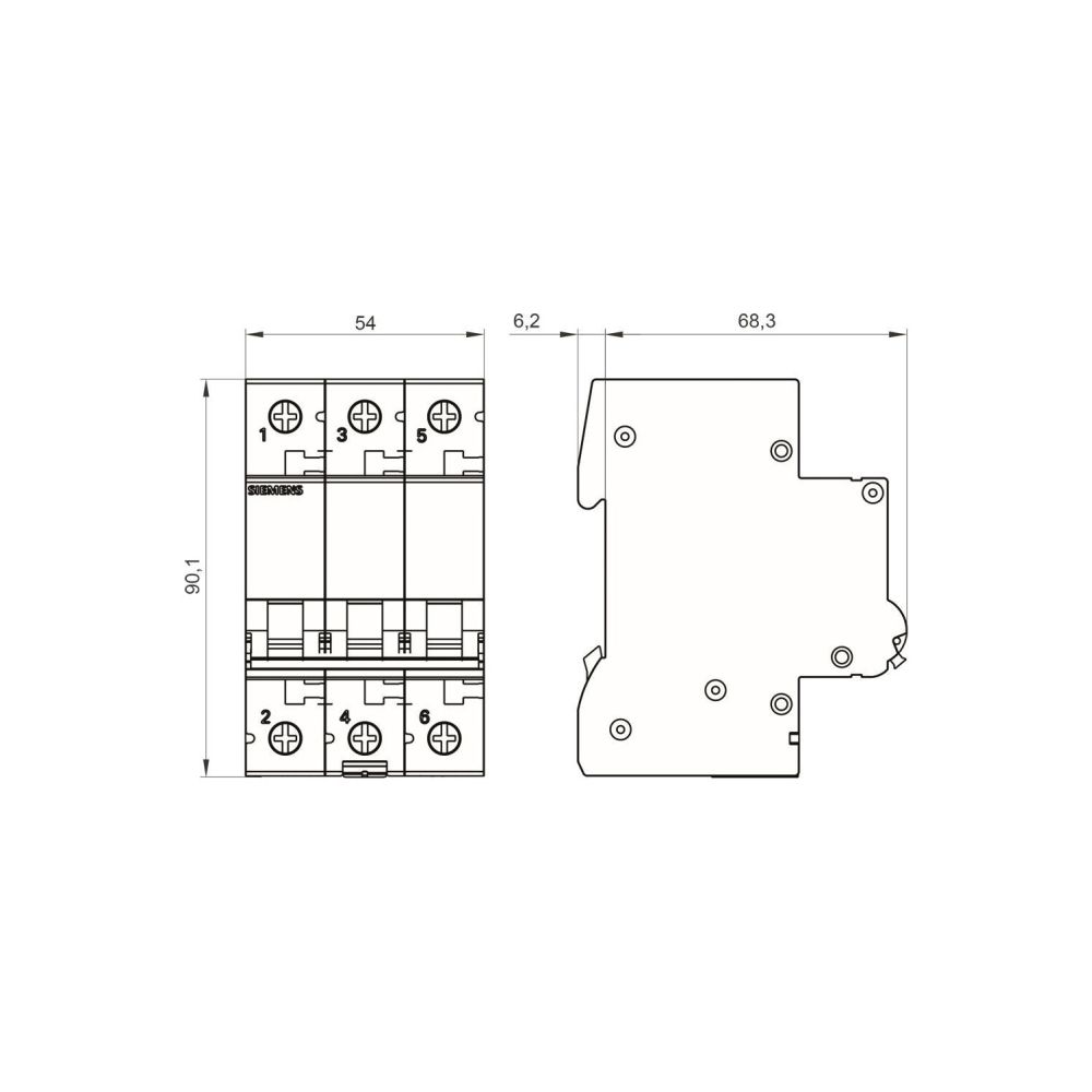 Siemens Leitungsschutzschalter 5SL6313-7 3-polig C 13A 6kA 3TE... SIEMENS-5SL6313-7 4001869388755 (Abb. 6)